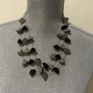 3 strand rock/Olsen necklace
